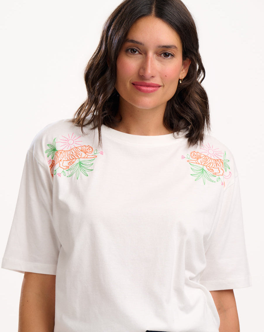 Kinsley Relaxed T-Shirt - Off White, Tropic Tiger