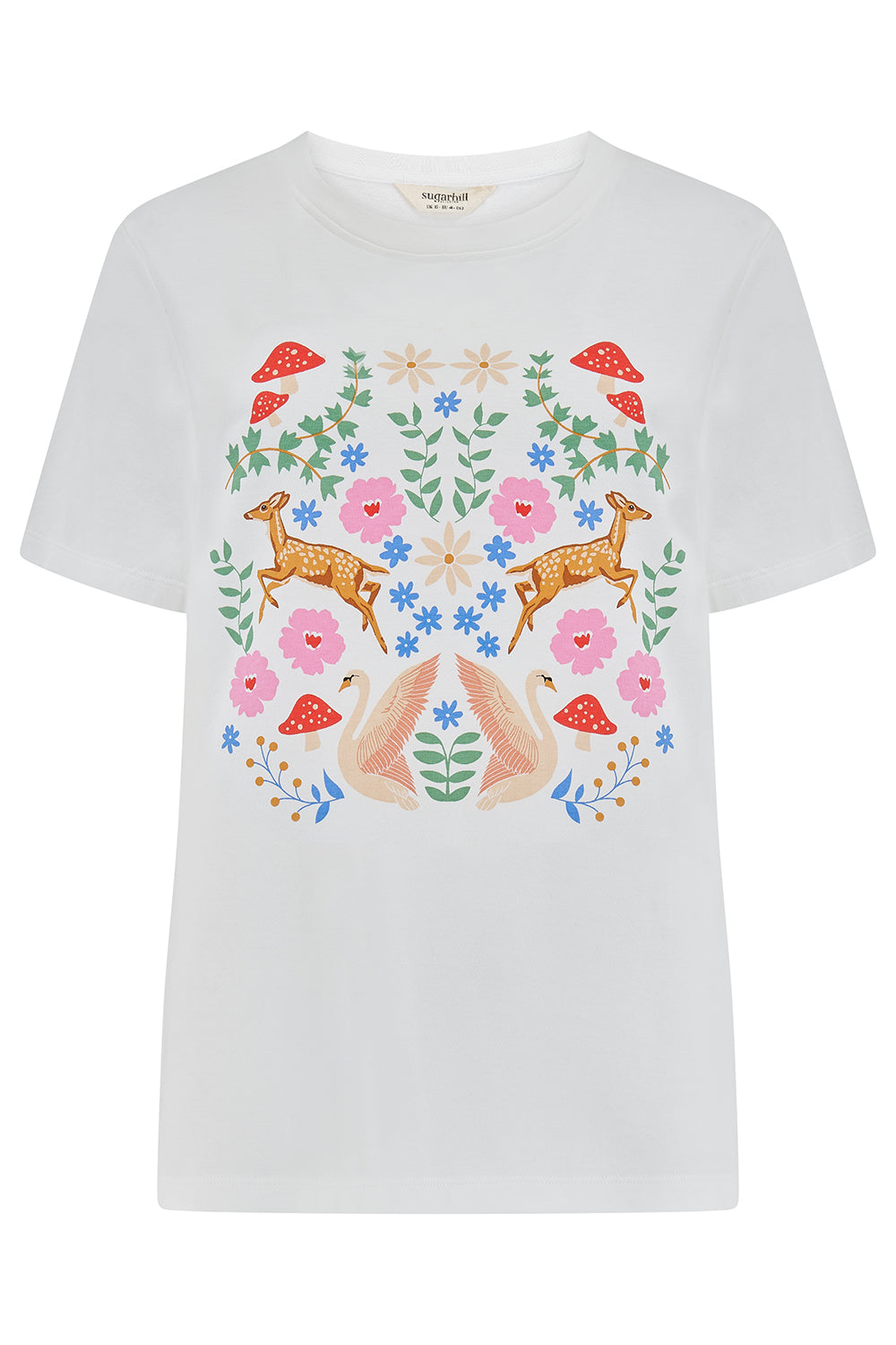 Maggie T-Shirt - Off-White, Woodland Deers