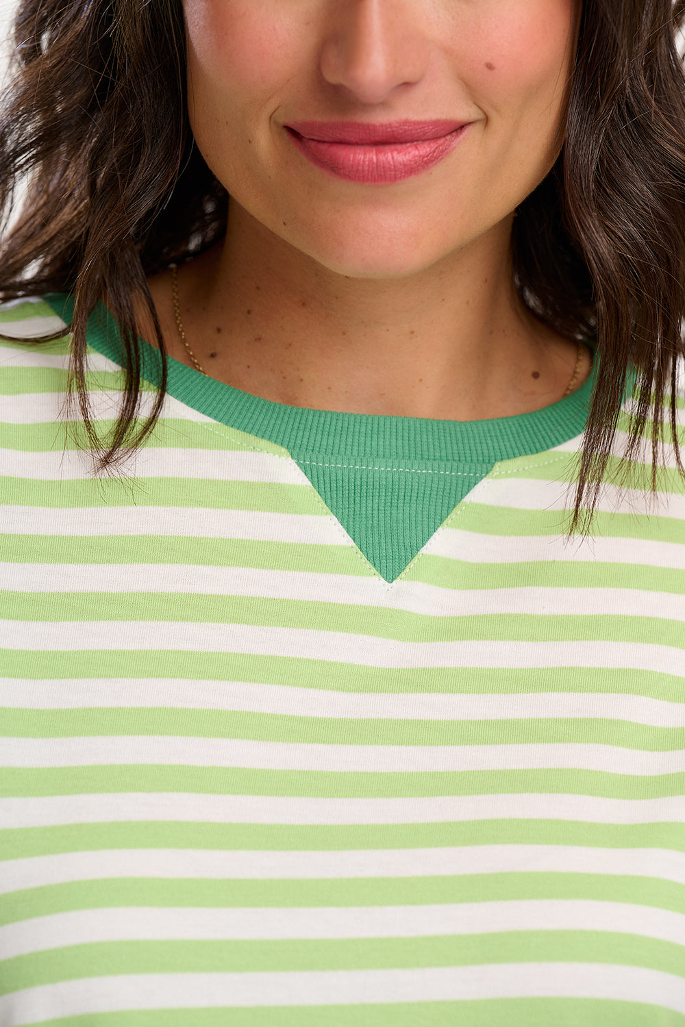 Riley Relaxed T-Shirt - Green/Off White, SHB Flower