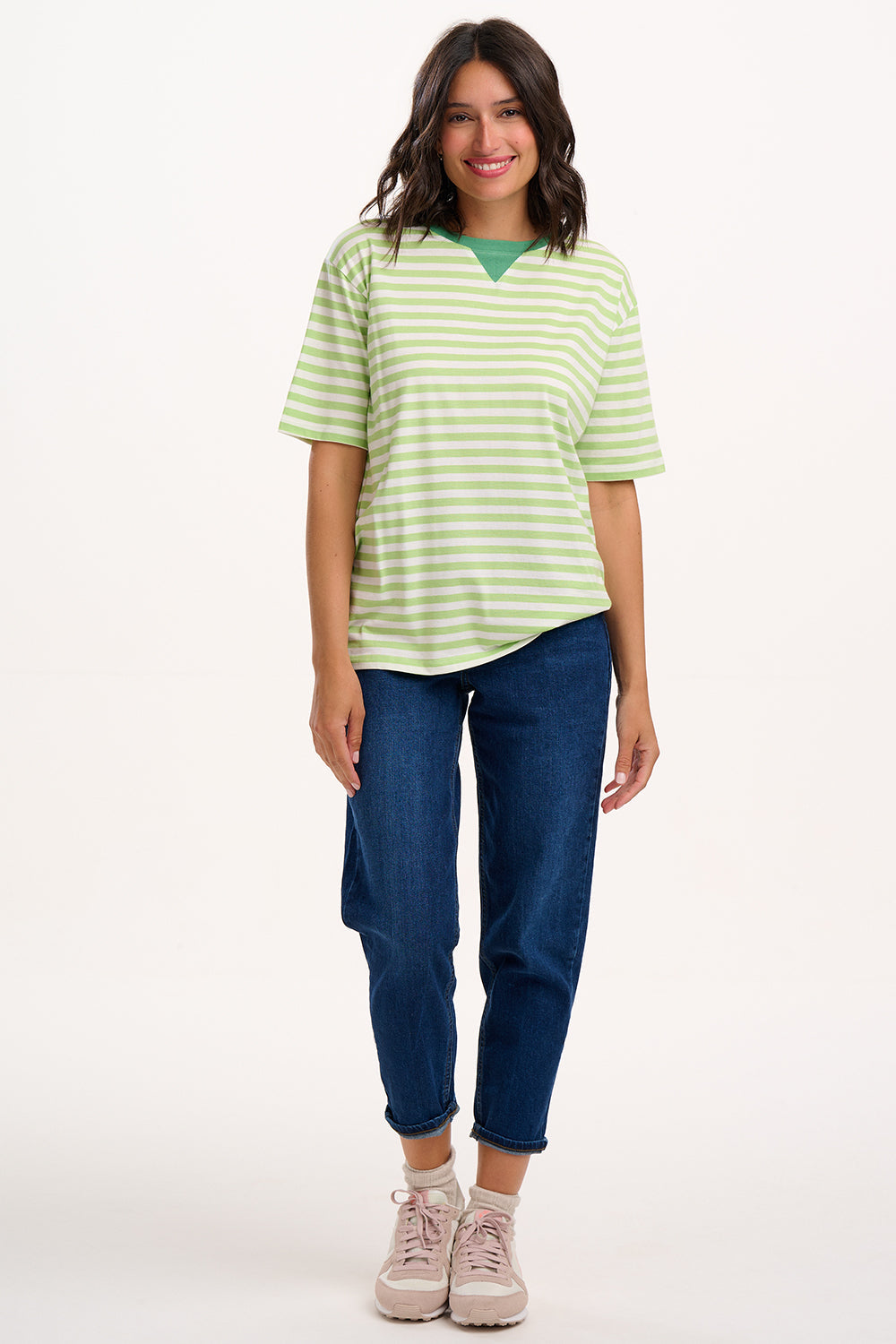 Riley Relaxed T-Shirt - Green/Off White, SHB Flower