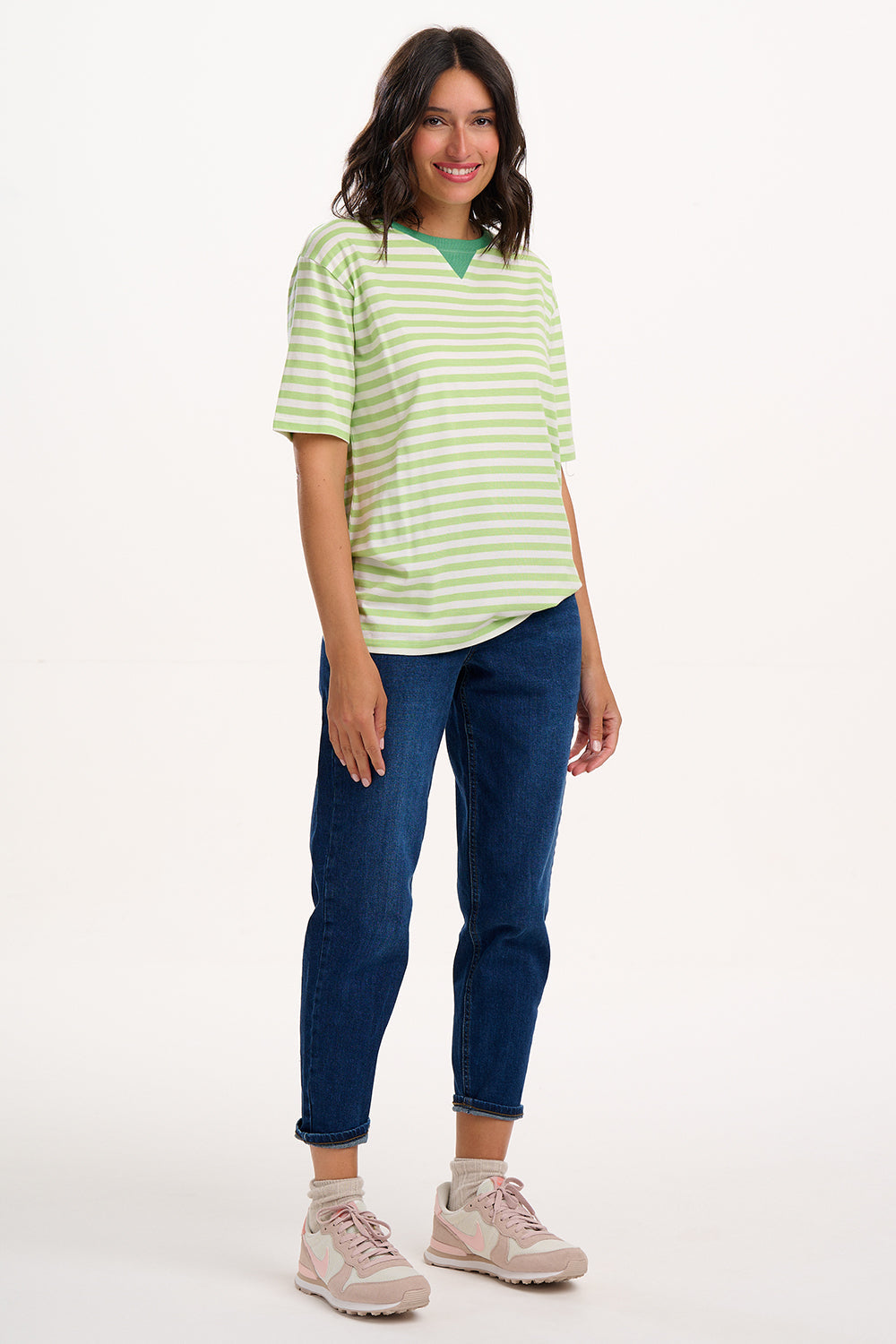Riley Relaxed T-Shirt - Green/Off White, SHB Flower