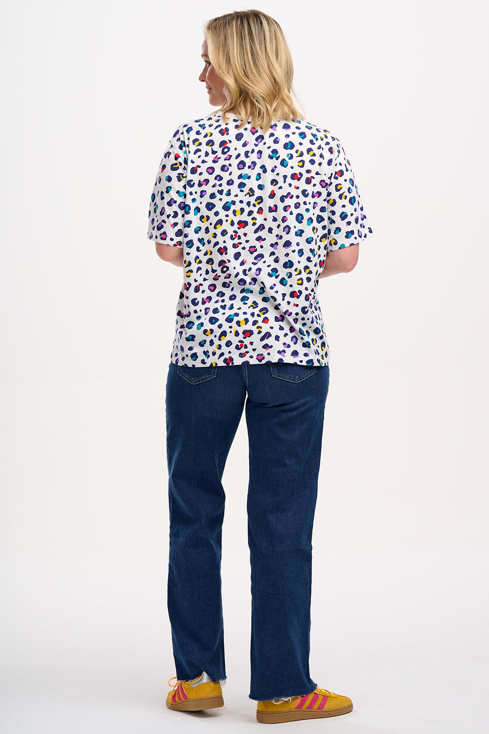 Kinsley Relaxed T-Shirt - Off-White, Rainbow Leopard