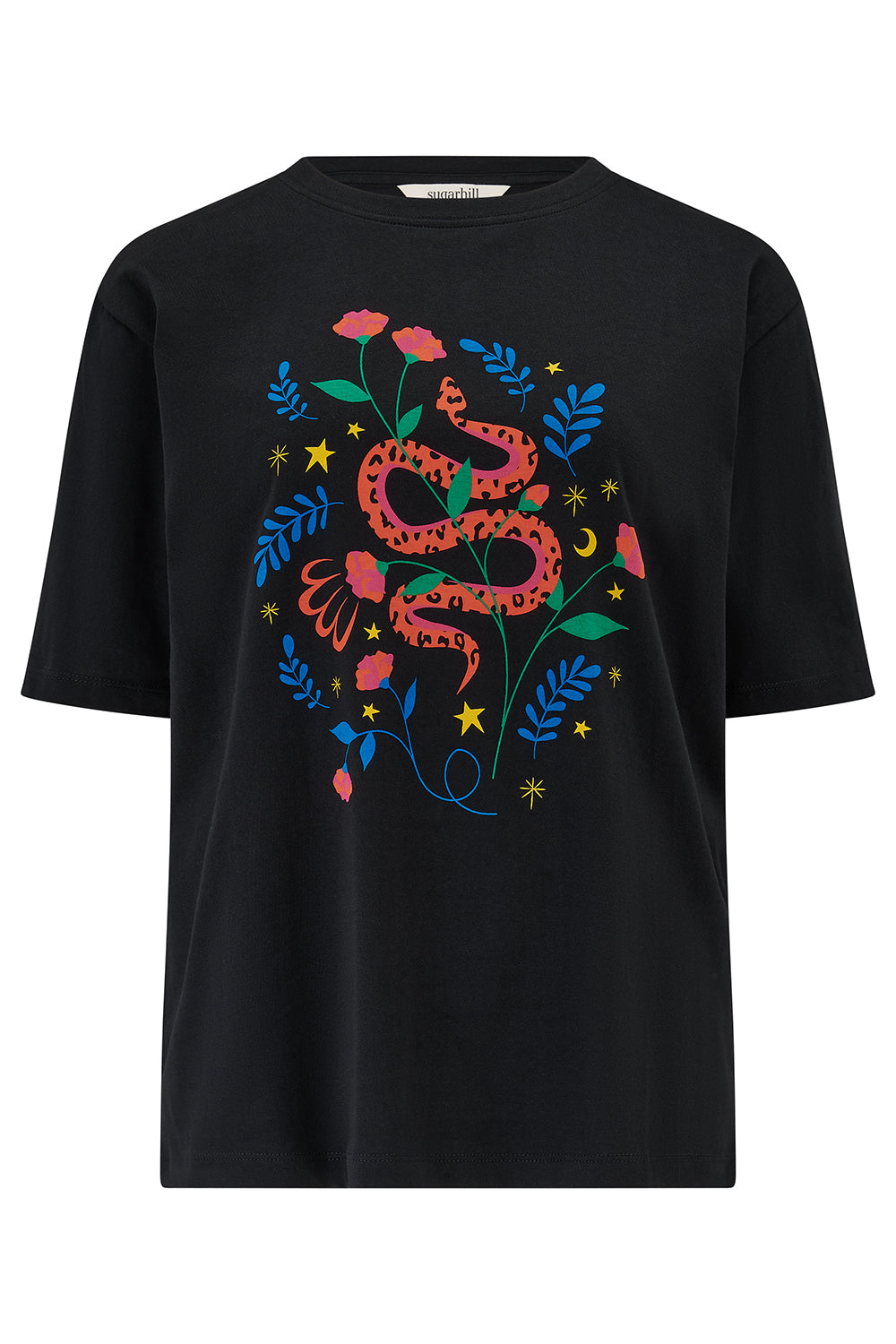 Kinsley Relaxed T-shirt - Black/Multi, Snake Floral