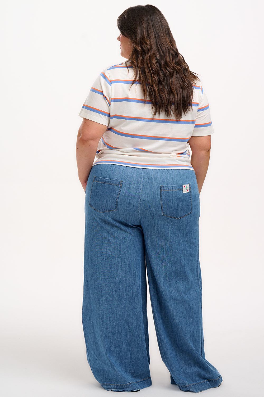 Maggie T-Shirt - Off White, Duo Vintage Stripe, Flower