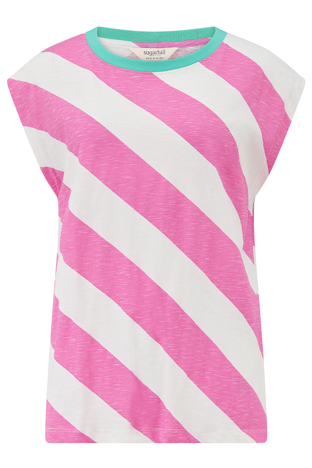 Chrissy Relaxed Tank T-Shirt - Off White/Pink, Brighton Rock