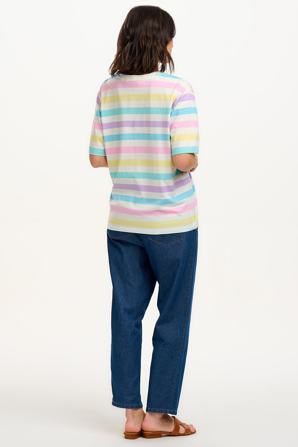 Kinsley Relaxed T-Shirt - Off White/Multi, Punchy Pastel Stripe