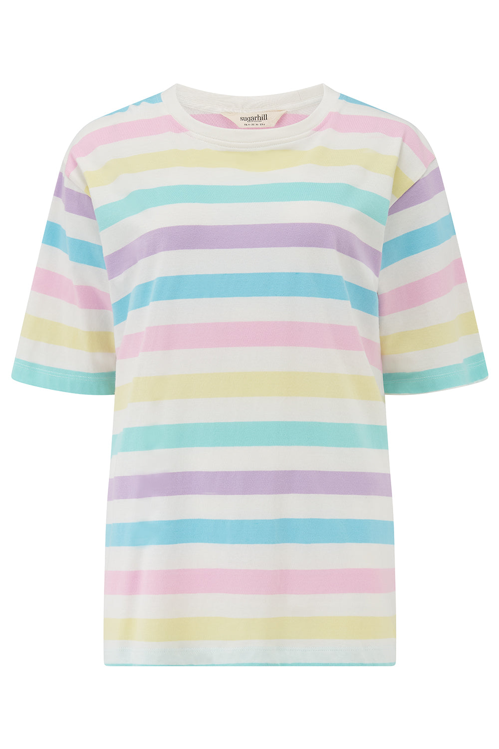 Kinsley Relaxed T-Shirt - Off White/Multi, Punchy Pastel Stripe