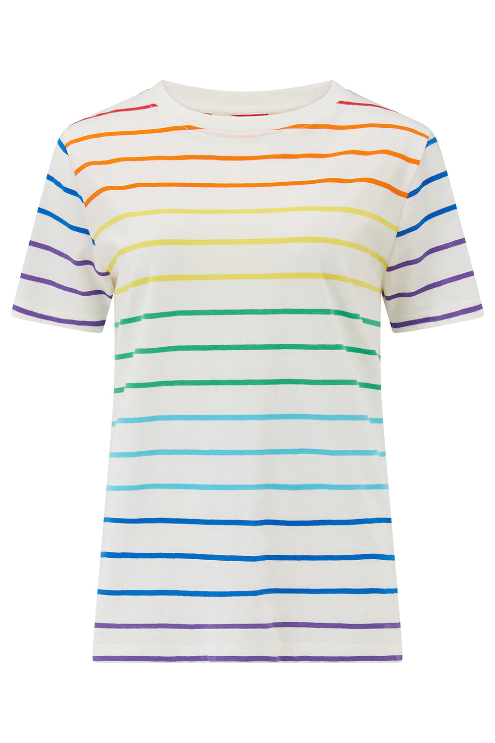 Maggie T-Shirt - Multicolour, Triple Rainbow, Flower Face